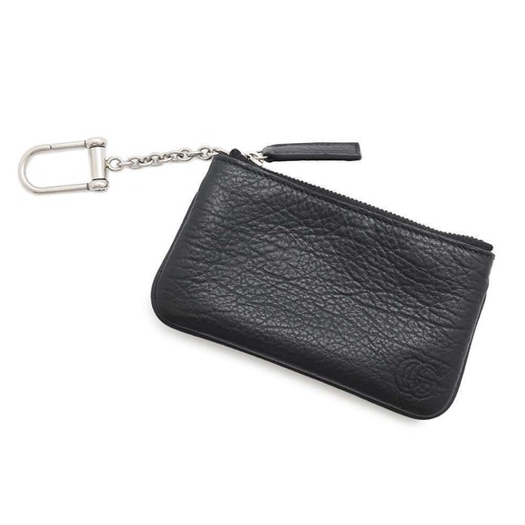 Gucci Key Case Leather GG Black Zip - Picture 1 of 8